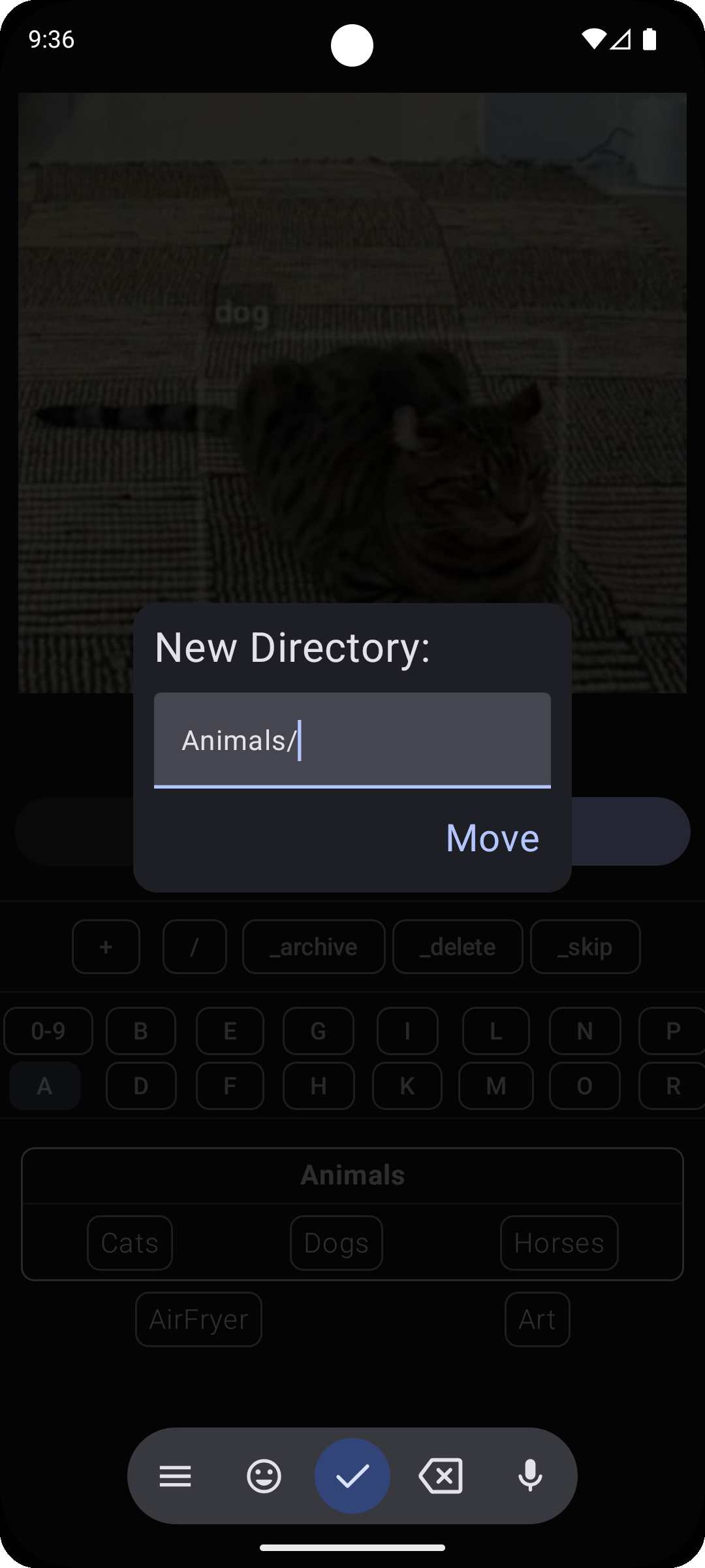 screenshot of the app